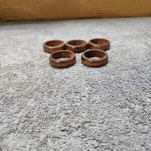 5 wooden napkins rings modest understated classic b34